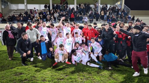 La joie des Lapalissois après leur qualification pour le 7e tour de la Coupe de France.
